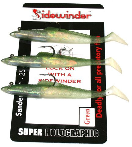 Sidewinder Sandeels Green 6 Sea Fishing Lures