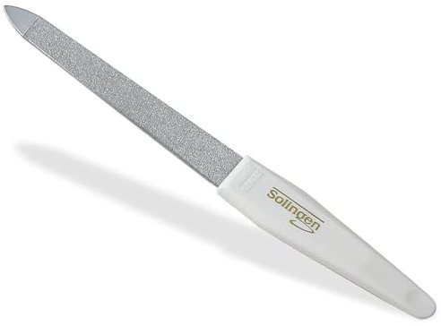 Nagelfeile aus Solingen Saphir beschichtet, 2-Seitig, 9,5 cm mit Etui