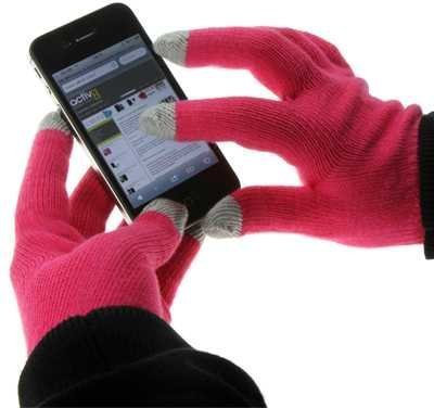 Tech Touch Gloves (Hot Pink) With Silver Coated Nylon Fibre Tips for Apple iPhone 7 / 6 / 5 ,Samsung Galaxy S7 / S6 / Edge / Note/ A5 / A3, Sony Xperia Z5 / Z5 Compact, Nokia Lumia 950 / 650 / 640 / 635 and all Other Smartphones / Tablet
