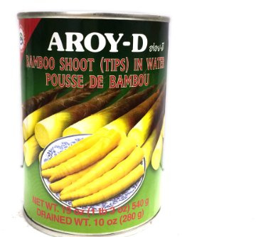 AROY-D Tiges de Bambou 0.54 kg 1 Unité | Premium canned bamboo shoots from Thailand, ideal for Asian cuisine, stir-fry and curry dishes