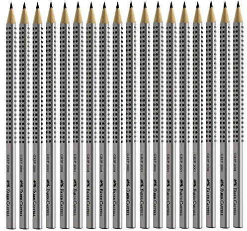Faber-Castell 18er Sparpack Bleistifte GRIP 2001 (silber B)