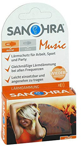 SANOHRA Musik Lärmschutz für Erwachsene 2 St, Weiß, Kontaktsensor, 0dB