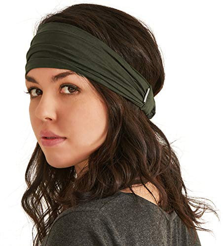 CHARM Stirnband Herren Bandana Damen - Kopftuch Herren Hair Band Men Headband Damen Piraten Haarband Männer Sport Khaki L