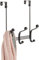 iDesign 53092 York Metal Over The Door Organizer, 3-Hook Rack for Coats, Hats, Robes, Towels, Bedroom, Closet, and Bathroom, 5.5 x 8 x 11, Matte Black