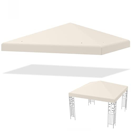 COSTWAY Toile de Toit de Rechange en Polyester pour Pavillon Tonnelle Tente 300 x 300 cm Couleur au Choix (Beige)