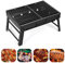 Griglia per barbecue, griglia a carbone pieghevole, portatile, leggera, per grigliare all'aperto, cucina, campeggio, escursionismo, picnic, tailgating zaino in spalla, feste, 44 x 32 x 8 cm