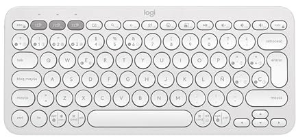 Logitech Pebble Keys 2 K380s Teclado Bluetooth Multidispositivo, Accesos Directos, Estilizado y Portátil, Easy-Switch, Windows, macOS, iPadOS, Android, ChromeOS, Disposición QWERTY Españo, Blanco