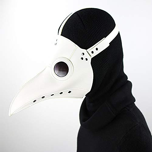 Ulalaza Peste Doctor Máscara Cuero de PU Nariz Larga Pico de pájaro Steampunk Halloween Cosplay Accesorios de Fiesta Disfraz