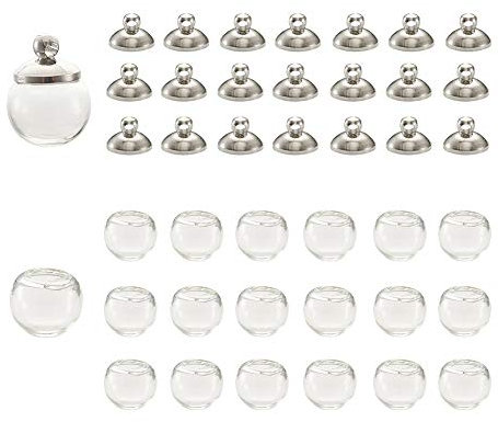 PandaHall Mini-Glaskugel für Ohrringe, Halsketten, Schmuckherstellung 10 mm platin