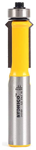 Yonico V Notch Flush Trim Router Bits 1-Inch 1/2-Inch Shank 14149