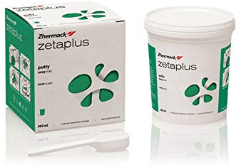 Zetaplus Silicone per policondensazione, concezione innovativa, utilizzato per la tecnica della doppia impronta e doppia miscelazione (1. impronta) Putty barattolo 900 ml