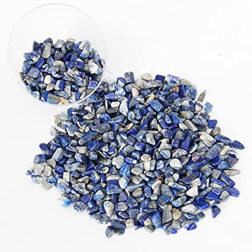 Orientrea Mini Pierres polies de Lapis Lazuli Crystal, Lapis Lazuli Naturel de 500 g, Petite Passée Chips écrasé Pierre Guérison Reiki Cristal Bijoux Décoration de la Maison (Lapis Lazuli)
