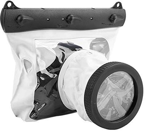 Custodia da Immersione Subacquea Impermeabile Universale Portatile 20M per Fotocamere DSLR Nikon(bianca)