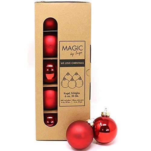Weihnachtsbaumkugeln-Inge Glas-rot-6cm-20 Stück
