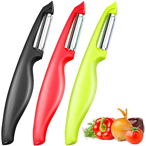 3 peladores de frutas, pelador universal para verduras, patatas y zanahorias, pelador con hoja péndulo