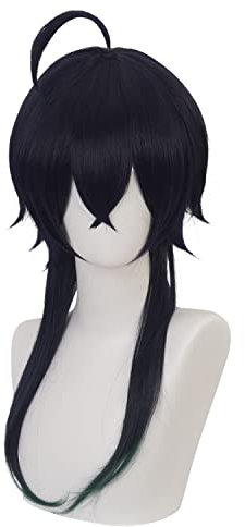 Cosplay-Perücke Sleeping Beauty Anime-Kostüm mit einem Verlauf von Blau zu Grün und glattem 68 cm langem Haar für Männer oder Frauen Halloween Familienparty