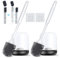 Lefree 2 Pack Silicone Toilet Brush,Rubber Toilet Bowl Brush and Holder Set with Ventilated Holder, Toilet Cleaner Brush for Bathroom,Floor Standing & Wall Mounted Toilet Scrubber Without Drilling