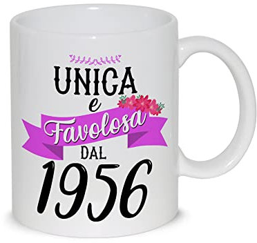 thedifferent Tasse de petit-déjeuner Latte Thé Mug Relax avec graphismes – Unique et fabuleux depuis 1956 année de naissance – Idée cadeau anniversaire Noël maman amie soeur grand-mère tante