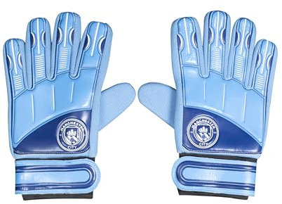 Hy-Pro Officially Licensed Manchester City FC Goalkeeper Gloves - Youth, Delta Design, Man City, Goalie, with Strong Palm Girp for High Performance, Boys and Girls