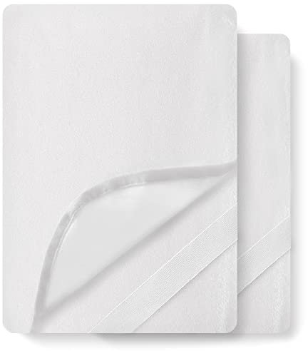 Matratzenschoner 90 x 200 cm wasserdichte 2 STK. Matratzenauflage aus Baumwolle Nässeschutz Inkontinenzunterlage Matratzenbezüg Atmungsaktive Anti-Allergie Anti Milben für Bett/Matratze Waschbar