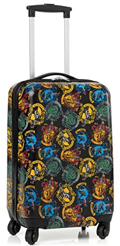 Harry Potter Cabin Koffer Kinder Erwachsene | Damen Teenager Hogwarts Slytherin Gryffindor Hufflepuff Ravenclaw Schwarz Kleiner Hartschalen-Trolley mit ausziehbarem Griff