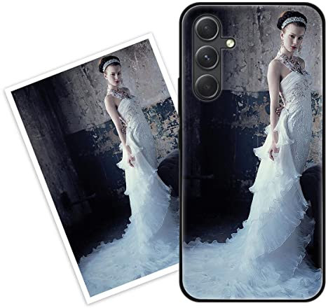 Sunrive Personalisierte Hülle kompatibel mit Samsung Galaxy A54 5G Handyhülle Benutzerdefiniert Gehärtetes Glas Weicher Etui mit Eigenem Foto Bild Text Individuelle + Displayschutzfolie