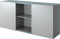 bümö Schwebetürenschrank, Sideboard Graphit/Silber - Büromöbel Sideboard Holz 160cm breit, 42cm schmal, Büro Schrank mit Schwebetür für Flur oder als Wohnzimmer-Kommode