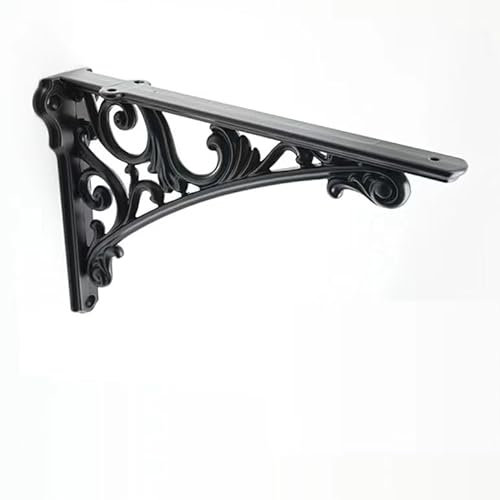 CABDM Dekorative Regalhalterung, 20,3 cm, schwarze Halterungen für Regale, strapazierfähig, Vintage, DIY-Projekte, Hardware enthalten, 4 Stück, 15 x 10,6 x 4,4 cm, Barockstil