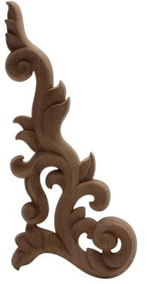 Baumarkt Dekorative Antike Holzfiguren Aufkleber Holzapplikation Onlay Blumenmuster Lange Blume Gummiholz Möbelecke 18 X 8 Cm Links