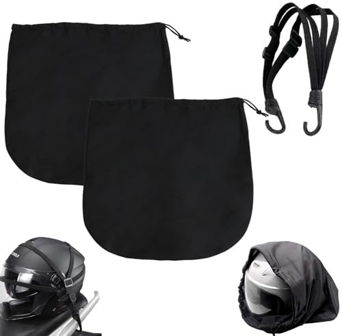 2 Pièces Sac Casque Moto et 1 Pièces Sangle Bagage Elastique avec Crochets, Sac De Casque Sac à Dos Moto, Sac à Dos Porte Casque Noir, Sac de Transport pour Casque de Moto pour Équitation Vélo Sport