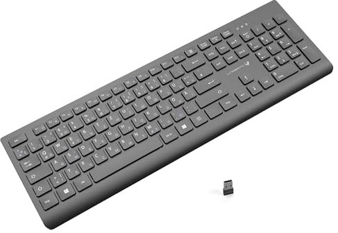 Lacerto® | Russisch-Deutsche/Ukrainische Kabellose 2,4 GHz Multimedia Tastatur, Russian-German/Ukrainian Wireless Multimedia Keyboard | LUCER-DR614