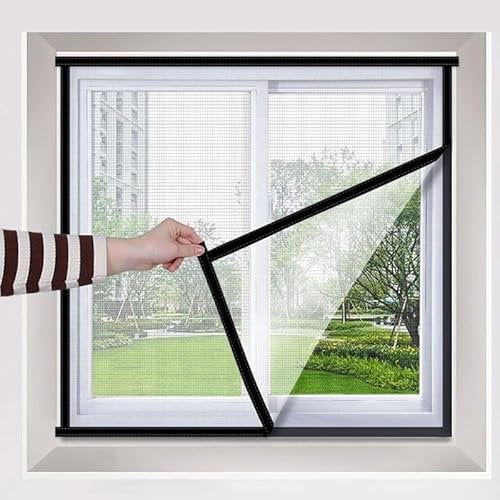 45x70cm,Mosquito Net for Window DIY Size Self-Adhesive Washable Insect Netting with Tapes Prevent The Entry of Insects Mosquitoes and Flies