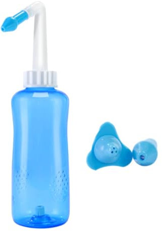Kit de enjuague sinusal neti botella de lavado nasal limpiador nasal de 500 ml riego nasal para adultos y niños, bote neti