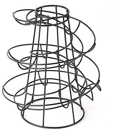 Zjyufy Spiral Design Metal Egg Skelter Dispenser Rack, Metal egg holder, egg storage, Freestanding Wire Chicken Egg Storage Organizer Display Holder