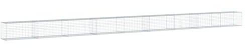 vidaXL Gabion Basket with Cover - 900x50x50 cm - Galvanised Iron Wire - Durable Outdoor Metal Cage for Stone & Rock Filling