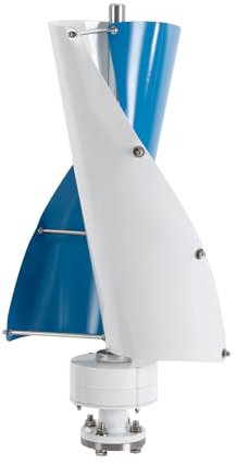 Turbina eólica vertical de 500 W, IP67, resistente al agua, 40 x 71 cm, generador de viento de 12 V, silencioso, menos de 62 dB, 500 W, centrales eólicas, color blanco y azul