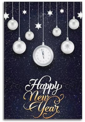 Neujahrsposter mit Segen unter dem Wecker, Marvel-Poster, dekoratives Gemälde, Leinwand, Wandposter für Schlafzimmer, Dekoration und Kunstdruck, moderne Familie, 20 x 30 cm