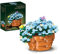 Snow Orchid Flower Bonsai Building Blocks Set, Blue Snowflake DIY Bouquet Bricks, Pot Plant Artificial Flower Botanical Collection, Ideas Gift for Girls Kids Adults, Table Home Decor(365 Pieces)