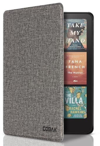 CoBak Hülle für 7 Zoll e-Reader 2024- Smart Cover mit Auto Schlaf/Aufwach (Nicht kompatibel mit Kobo), Grau