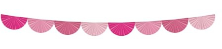 Folat 24313 Rosa Papier Party Dekorationen Fächergirlande - Perfect Pink - 4 Meter - Hochzeits Party Dekorationen für Festival, Karneval, Geburtstag deko, Babyparty und Baby Shower Mädchen