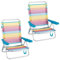 LOLAhome 2 sillas Playa Plegables Rainbow, sillas Camping, sillas Bajas reclinables 4 Posiciones, sillas Aluminio con Respaldo-Asiento textileno Transpirable, Arco Iris, Multicolor, fácil Transporte.