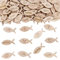 KOBOKO 100 Stk Holz Fische Deko Streudeko Taufe,Tischdeko Taufe Deko,Konfirmation Dekoration Mädchen Junge,Holzfische Kommunion Dekoration, Taufdeko Konfetti,Fisch Deko für Konfirmation Kommunion (A)