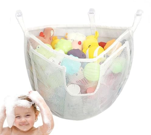 Generisch Bathroom Toy Storage, Corner Net, Bath Toy Storage Basket, Large Capacity Net for Bathroom, Children's Room, Shower, Dorm, Living Room, Kitchen, Cabinet, Swimming