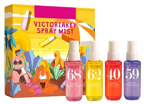 Perfume Bodyspray para mujer, 4 unidades de perfume corporal afrutado, Eau de Parfum, spray corporal fresco y aromático, aroma afrutado para cabello y cuerpo, hidratante de larga duración, hidrata la