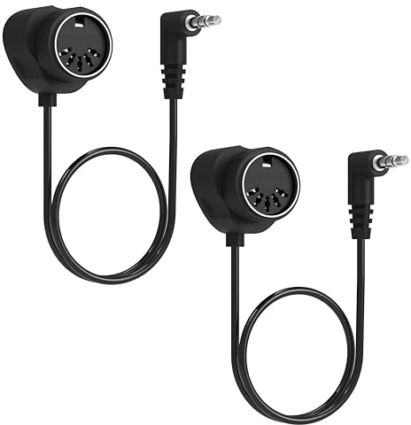 FORE 2-Pack 60CM TRS Type-A 3.5mm MIDI Cable-Female Type-A TRS 3.5mm to MIDI 5 Pin Din Cable with Ultra-Small Plugs Tight Space Female 2-Pack 60CM