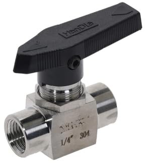 JASMKLX Valvola a Spillo in Acciaio Inossidabile 304 1/8'' 1/4'' 1/2'' Femmina SS304 for Acqua, Gas e Olio Q11SA(1/8)