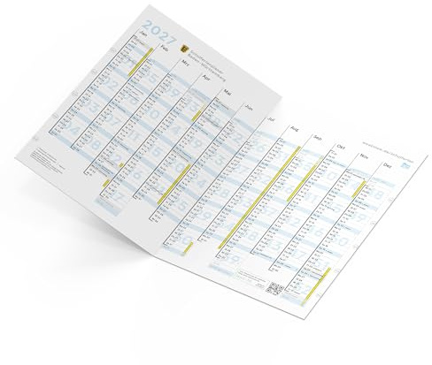 weekview Schulferienplaner A4 Tafelkalender - Wandkalender – Jahresübersicht mit Ferien & Feiertagen je Bundesland – 12 Monate auf 1 Seite, Familien- & Jahresplaner (2027, Baden-Württemberg)