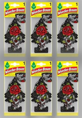 Wunder-Baum Autoduft Lufterfrischer Duftbaum Düfte 6 Stück + Stift light-tribe (Rose Thorn)