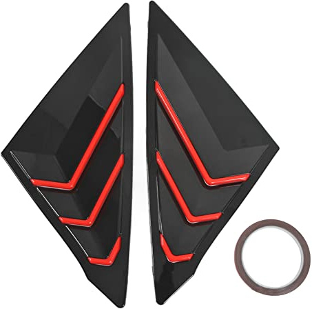 2 Stück hintere Seitenfenster-Lamellen-Verschleiß-Ersatz für 2021–2022, 11. Generation, schwarzer ABS-Schutz (Carbon Fiber Style)