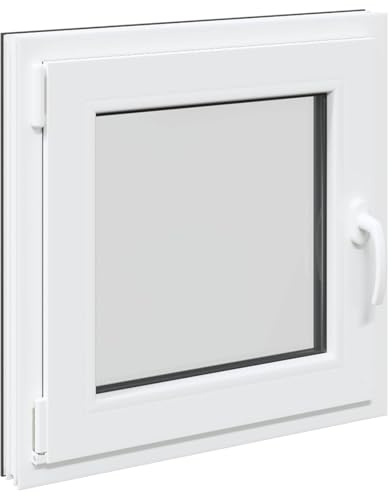 Kellerfenster RISOR Anthrazit 50 x 50 cm PVC und Glas, Modernes Untergeschossfenster Design, Langlebige PVC-Glas-Konstruktion, Energieeffizient, Wärmedämmung, Schallisolierung, Drehbare Funktion